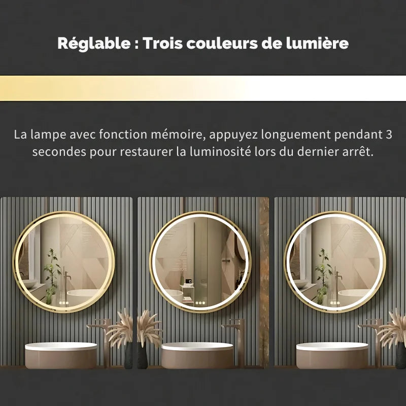 Miroir Rond Led 80 Cm